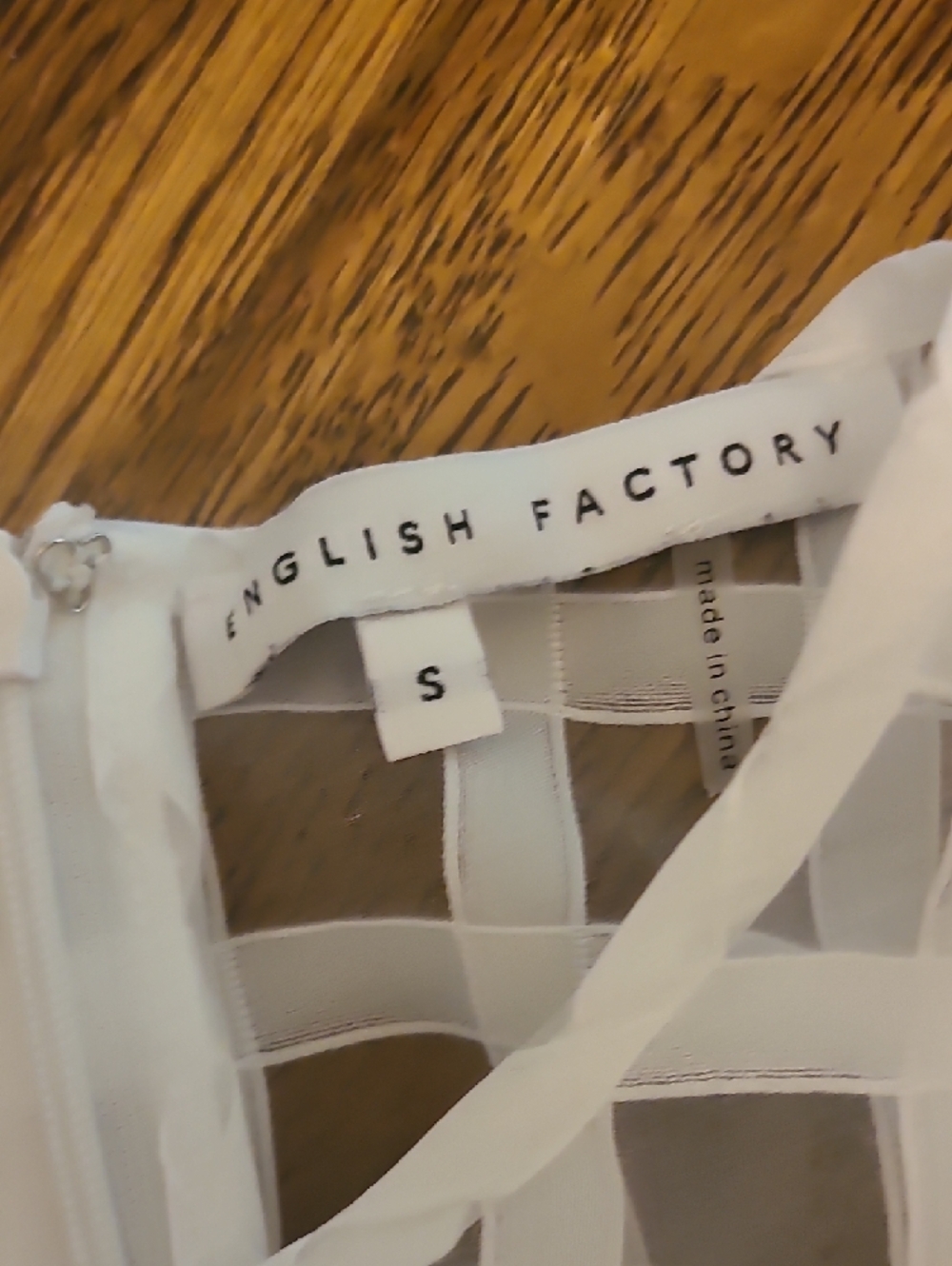 English Factory White Grid Sheer Blouse - Picture 2 of 4